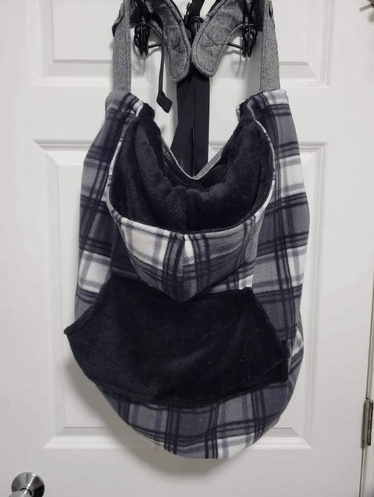 Black and Grey Plaid Baby Carrier Cover