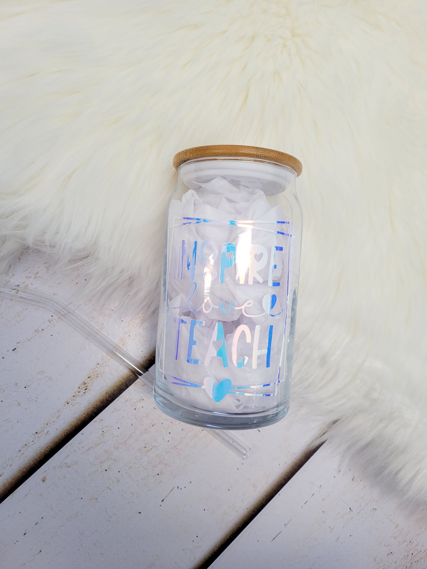 Inspire Love Teach Glass Tumbler