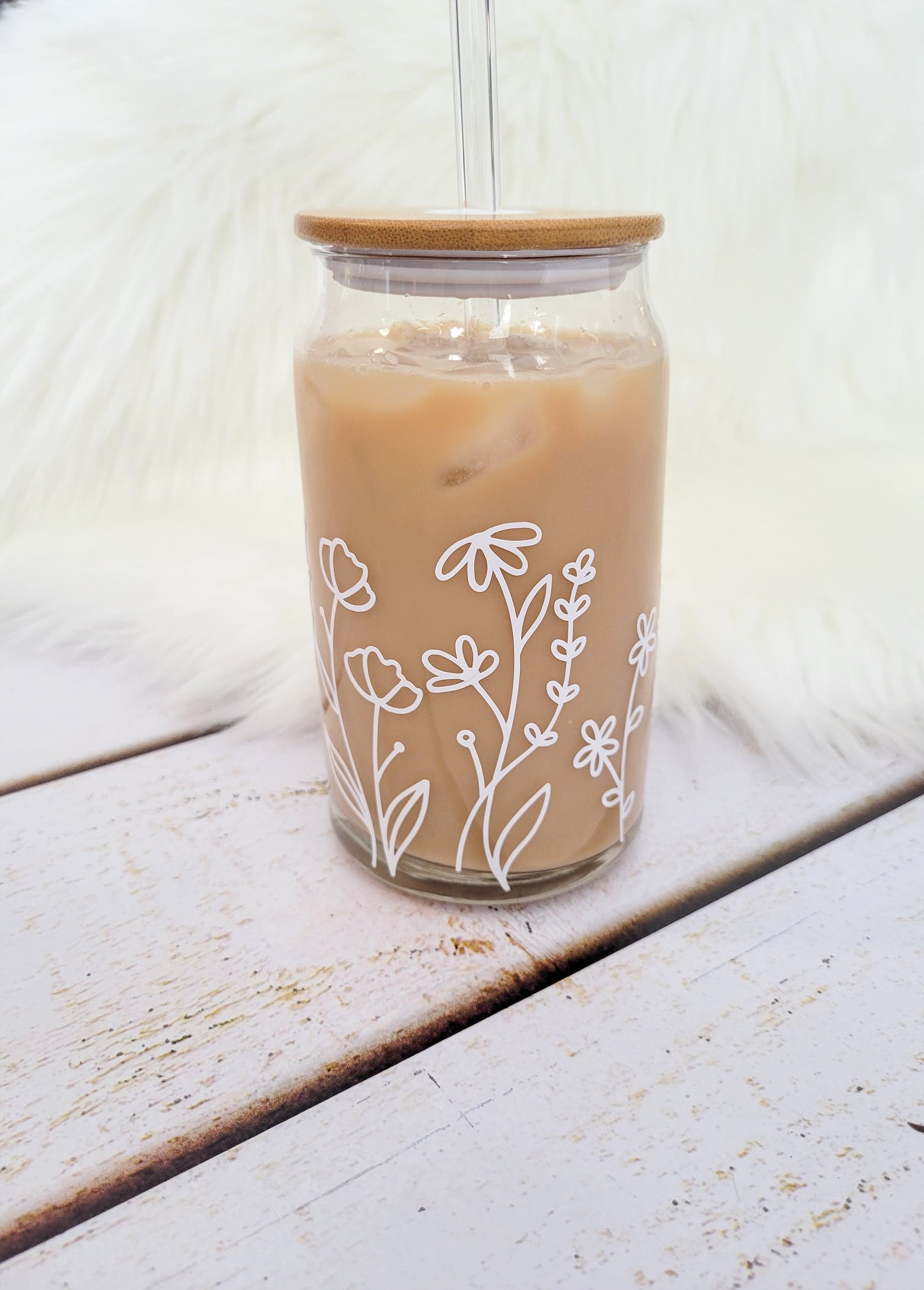 Floral Glass Tumbler